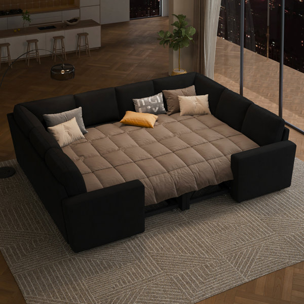 Latitude Run® Niyona Modular Sleeper Sectional Sofa Convertible U ...
